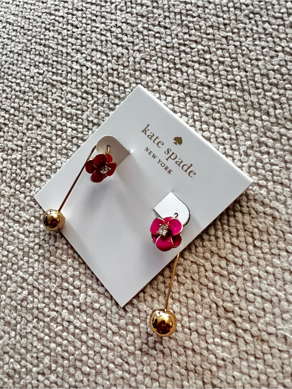 kate spade Shine On Flower Drop Earrings with Gold Accents - Pink